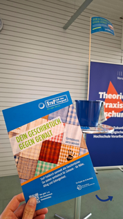 Flyer von StoP um auf die Sammelaktion der Geschirrtücher an der PH Vorarlberg aufmerksam zu machen