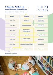 Programm der Veranstaltung "Schule im Aufbruch" an der PH Vorarlberg