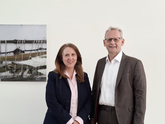Rektorin der PH Vorarlberg Elisabeth Haas mit Rektor der PH St. Gallen Horst Biedermann